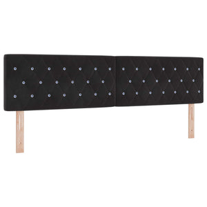 Κρεβάτι Ottoman με Στρώμα και LED Μαύρο 180 x 200 cm Βελούδο