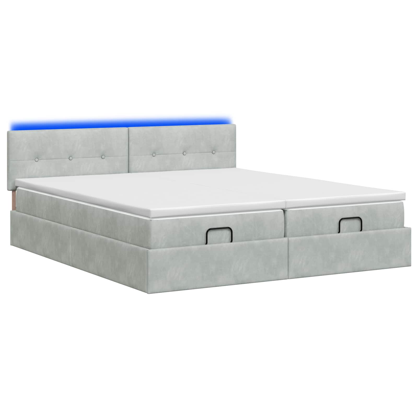 Κρεβάτι Ottoman με Στρώμα και LED Ανοιχτό γκρι 160 x 200 cm - Pakobazaar