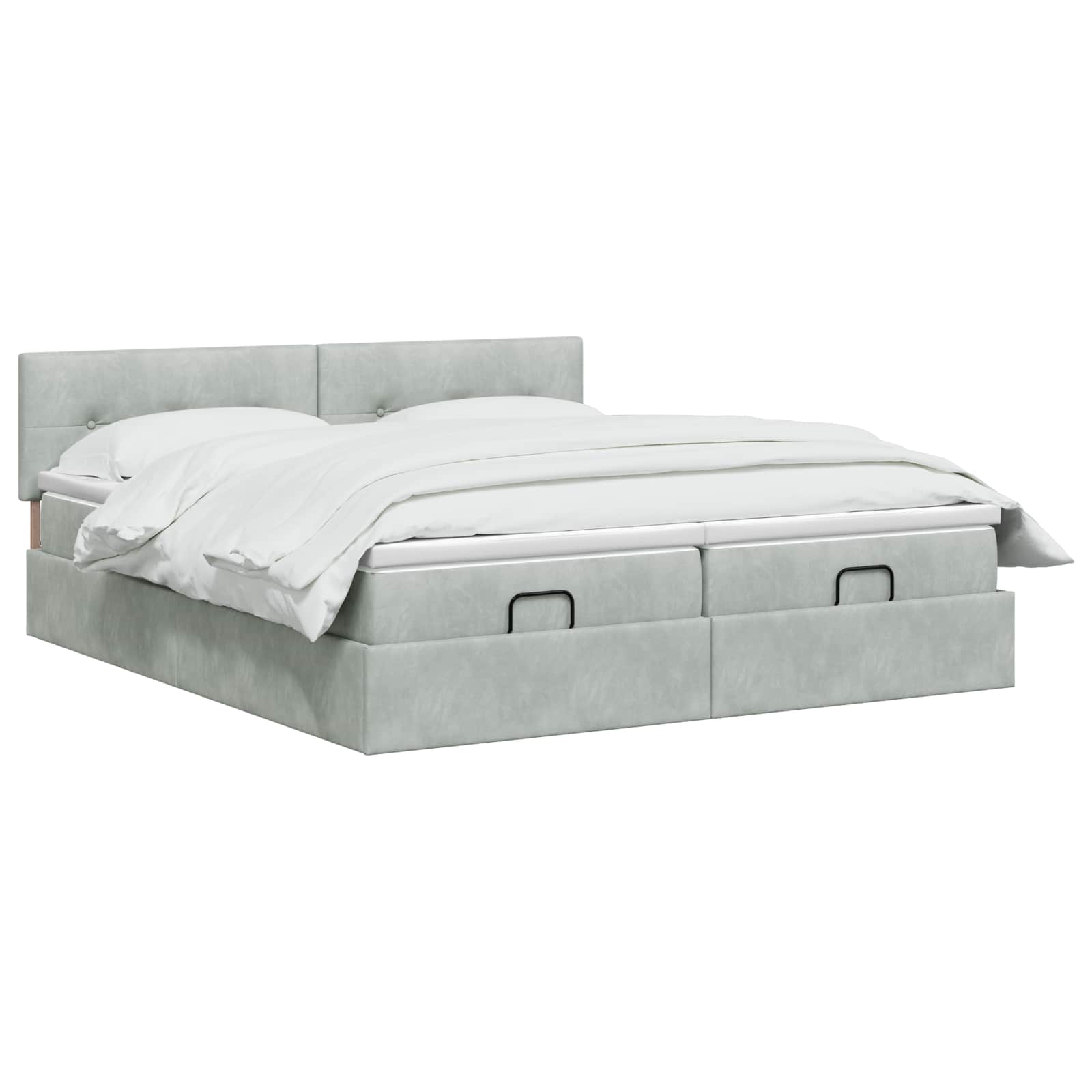 Κρεβάτι Ottoman με Στρώμα και LED Ανοιχτό γκρι 180 x 200 cm - Pakobazaar