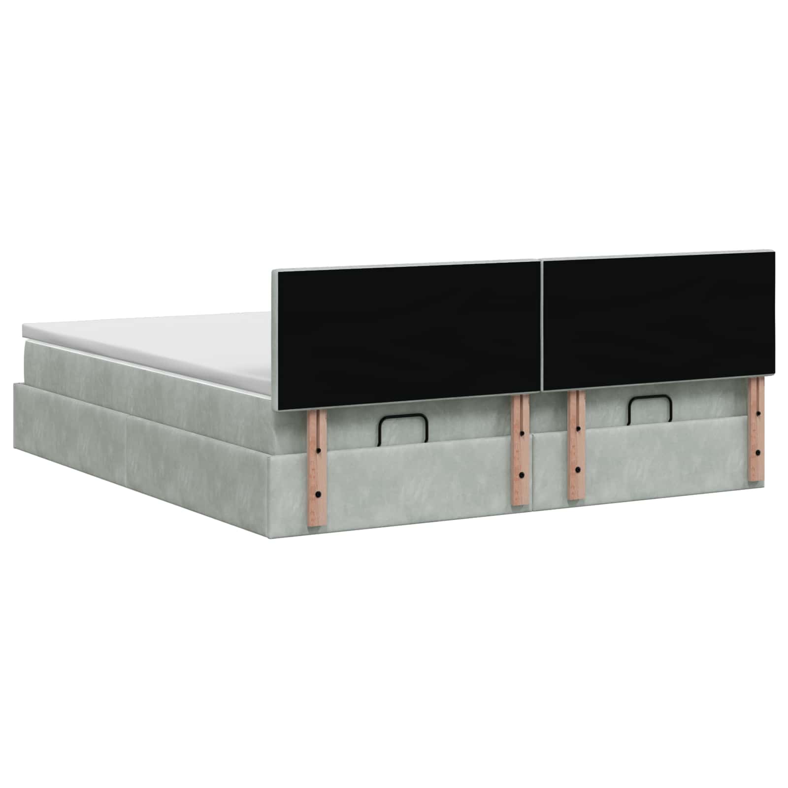 Κρεβάτι Ottoman με Στρώμα και LED Ανοιχτό γκρι 160 x 200 cm