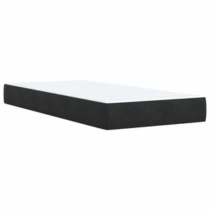 Κρεβάτι Ottoman με Στρώμα και LED Μαύρο 200 x 200 cm Βελούδο