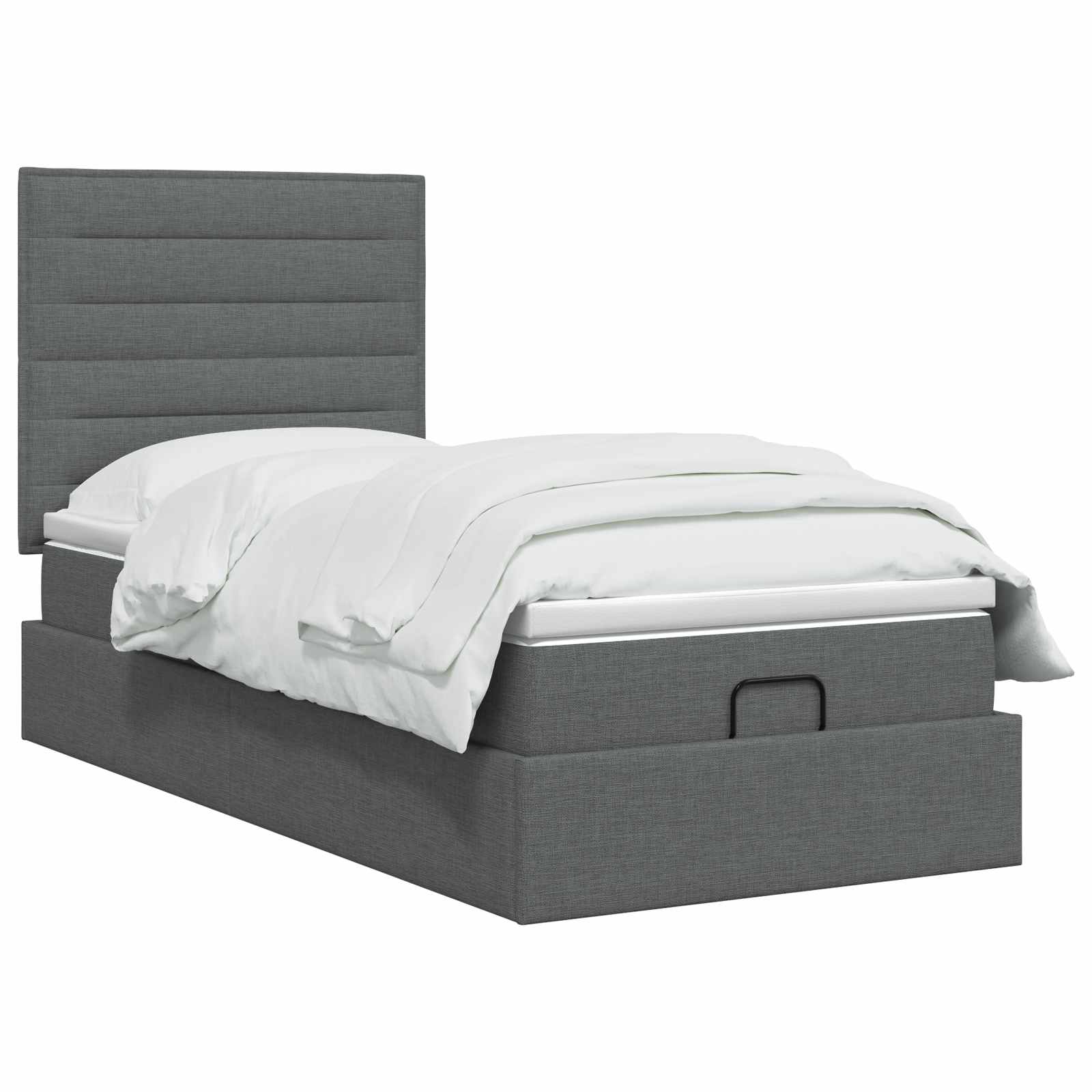 Κρεβάτι Ottoman με στρώμα Σκούρο Γκρι 90 x 190 cm Ύφασμα - Pakobazaar
