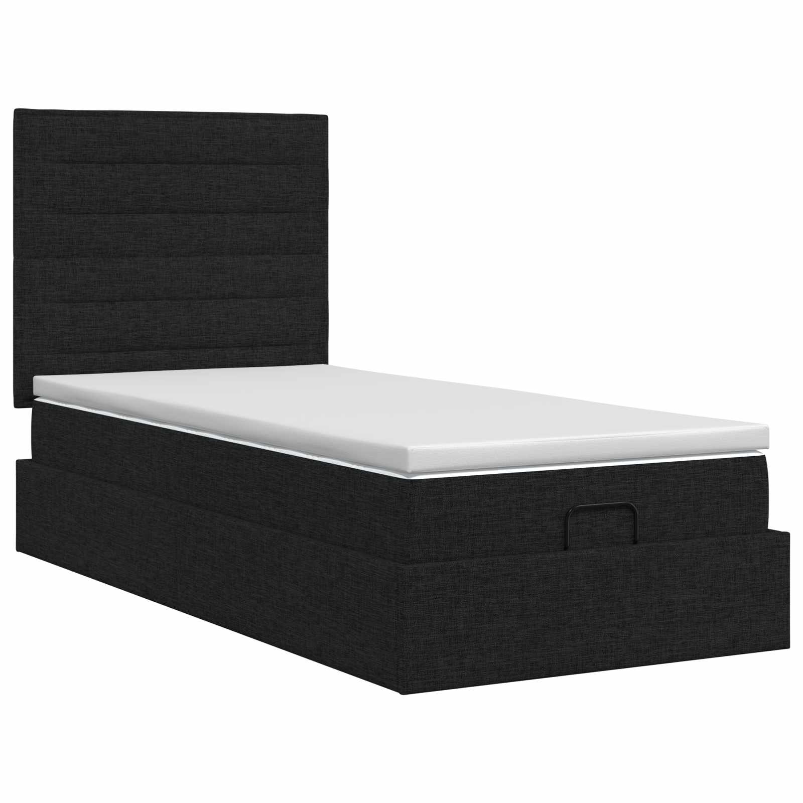 Κρεβάτι Ottoman με στρώμα με κεφαλάρι Μαύρο 90 x 190 cm Ύφασμα - Pakobazaar