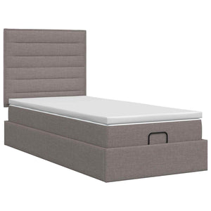 Κρεβάτι Ottoman με στρώμα με κεφαλάρι Taupe 100 x 200 cm Ύφασμα