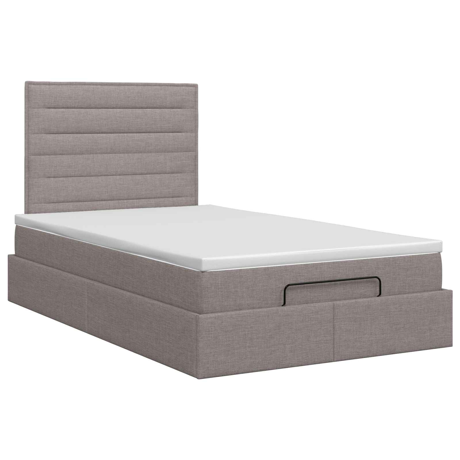 Κρεβάτι Ottoman με στρώμα με κεφαλάρι Taupe 120 x 190 cm Ύφασμα
