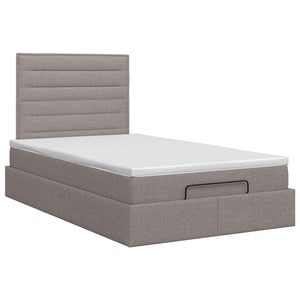 Κρεβάτι Ottoman με στρώμα με κεφαλάρι Taupe 120 x 190 cm Ύφασμα