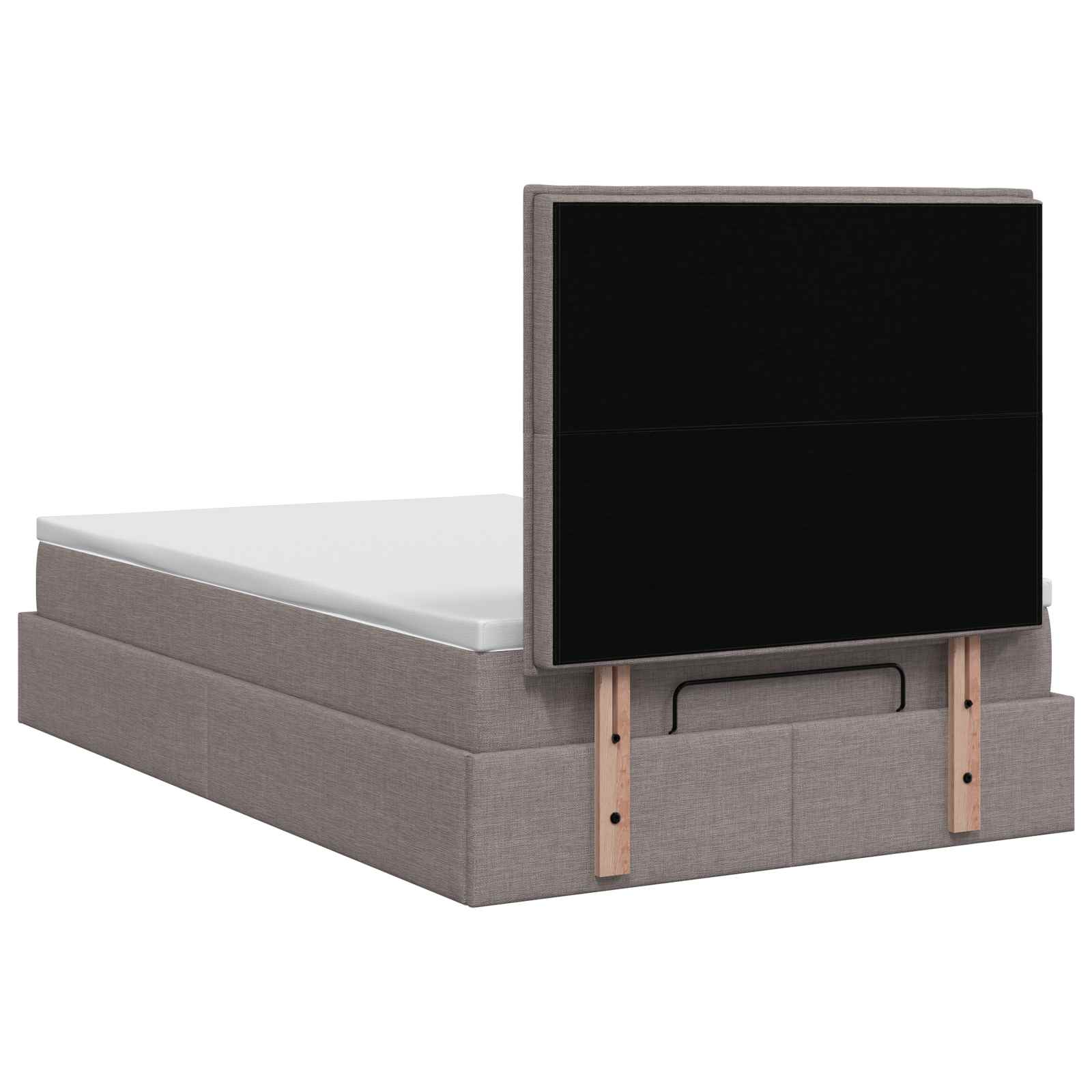 Κρεβάτι Ottoman με στρώμα με κεφαλάρι Taupe 120 x 190 cm Ύφασμα