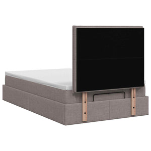 Κρεβάτι Ottoman με στρώμα με κεφαλάρι Taupe 120 x 190 cm Ύφασμα