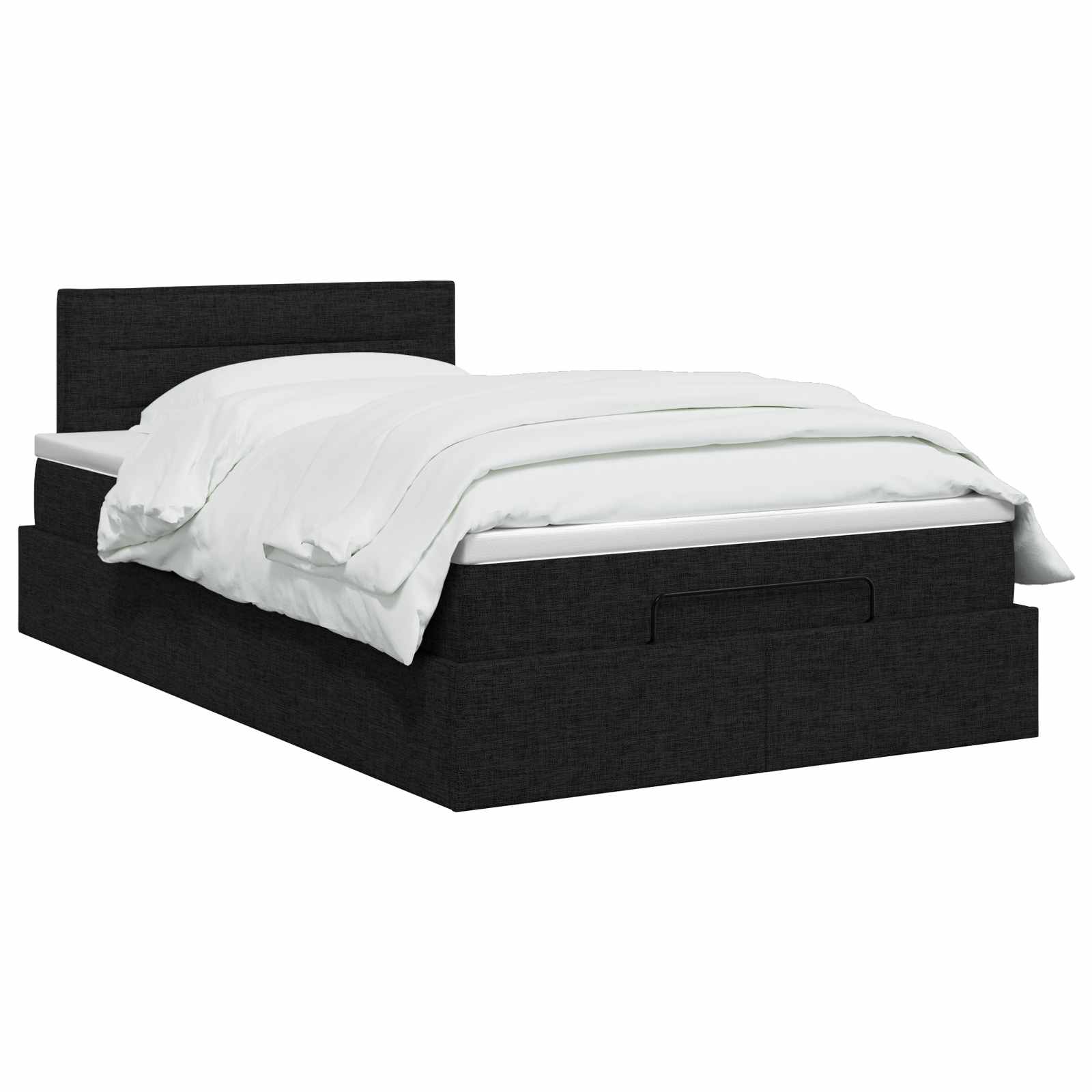 Κρεβάτι Ottoman με στρώμα με κεφαλάρι Μαύρο 120 x 200 cm Ύφασμα