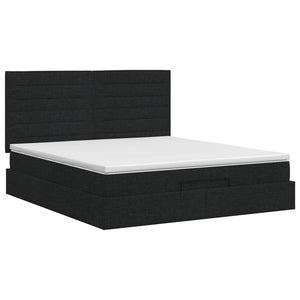 Κρεβάτι Ottoman με στρώμα με κεφαλάρι Μαύρο 140 x 200 cm Ύφασμα - Pakobazaar