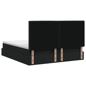 Κρεβάτι Ottoman με στρώμα με κεφαλάρι Μαύρο 160 x 200 cm Ύφασμα