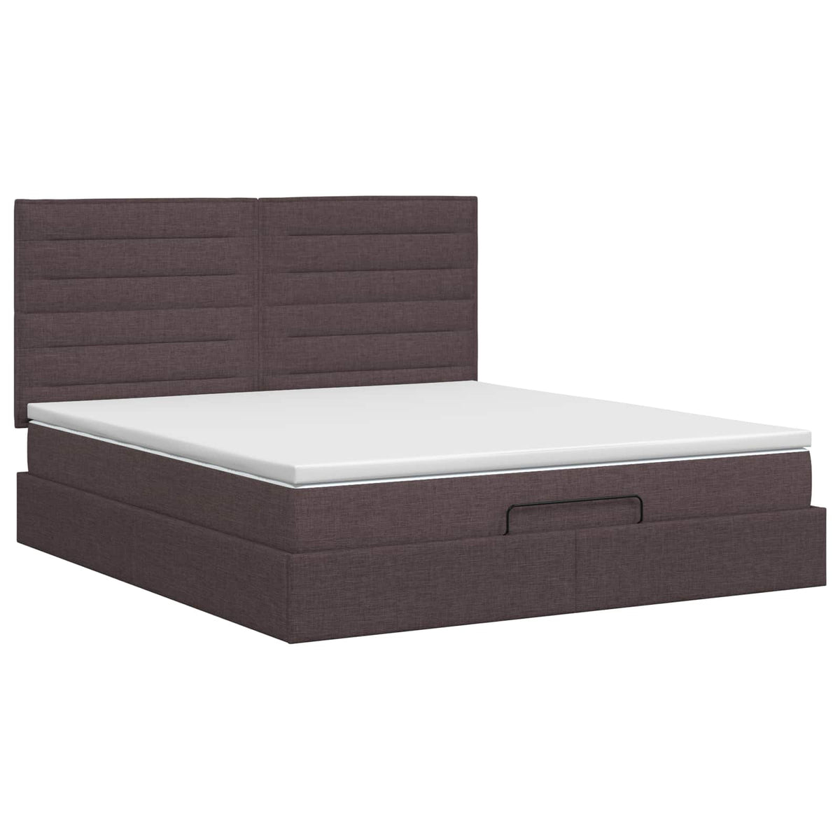Κρεβάτι Ottoman με στρώμα Σκούρο Καφέ 160 x 200 cm Ύφασμα