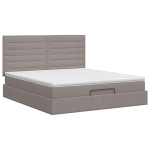 Κρεβάτι Ottoman με στρώμα με κεφαλάρι Taupe 180 x 200 cm Ύφασμα