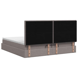 Κρεβάτι Ottoman με στρώμα με κεφαλάρι Taupe 200 x 200 cm Ύφασμα
