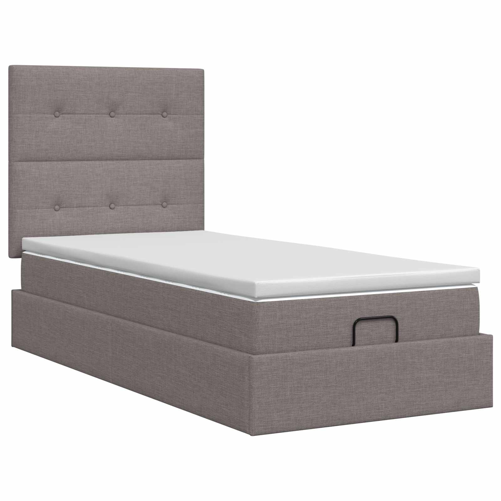 Κρεβάτι Ottoman με στρώμα με κεφαλάρι Taupe 100 x 200 cm Ύφασμα