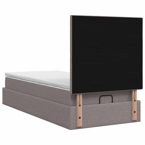 Κρεβάτι Ottoman με στρώμα με κεφαλάρι Taupe 100 x 200 cm Ύφασμα