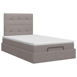Κρεβάτι Ottoman με στρώμα με κεφαλάρι Taupe 120 x 190 cm Ύφασμα - Pakobazaar