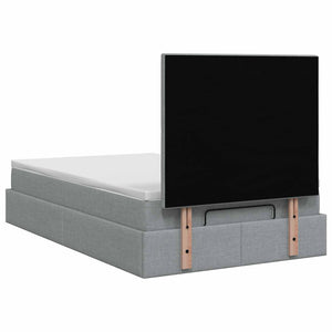 Κρεβάτι Ottoman με στρώμα Ανοιχτό γκρι 120 x 200 cm Ύφασμα