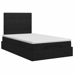 Κρεβάτι Ottoman με στρώμα με κεφαλάρι Μαύρο 120 x 200 cm Ύφασμα - Pakobazaar