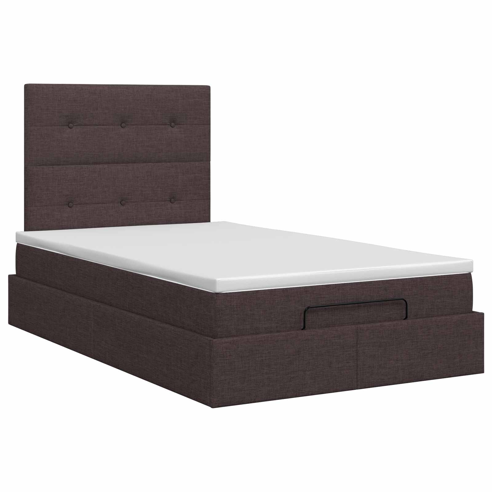 Κρεβάτι Ottoman με στρώμα Σκούρο Καφέ 120 x 200 cm Ύφασμα - Pakobazaar