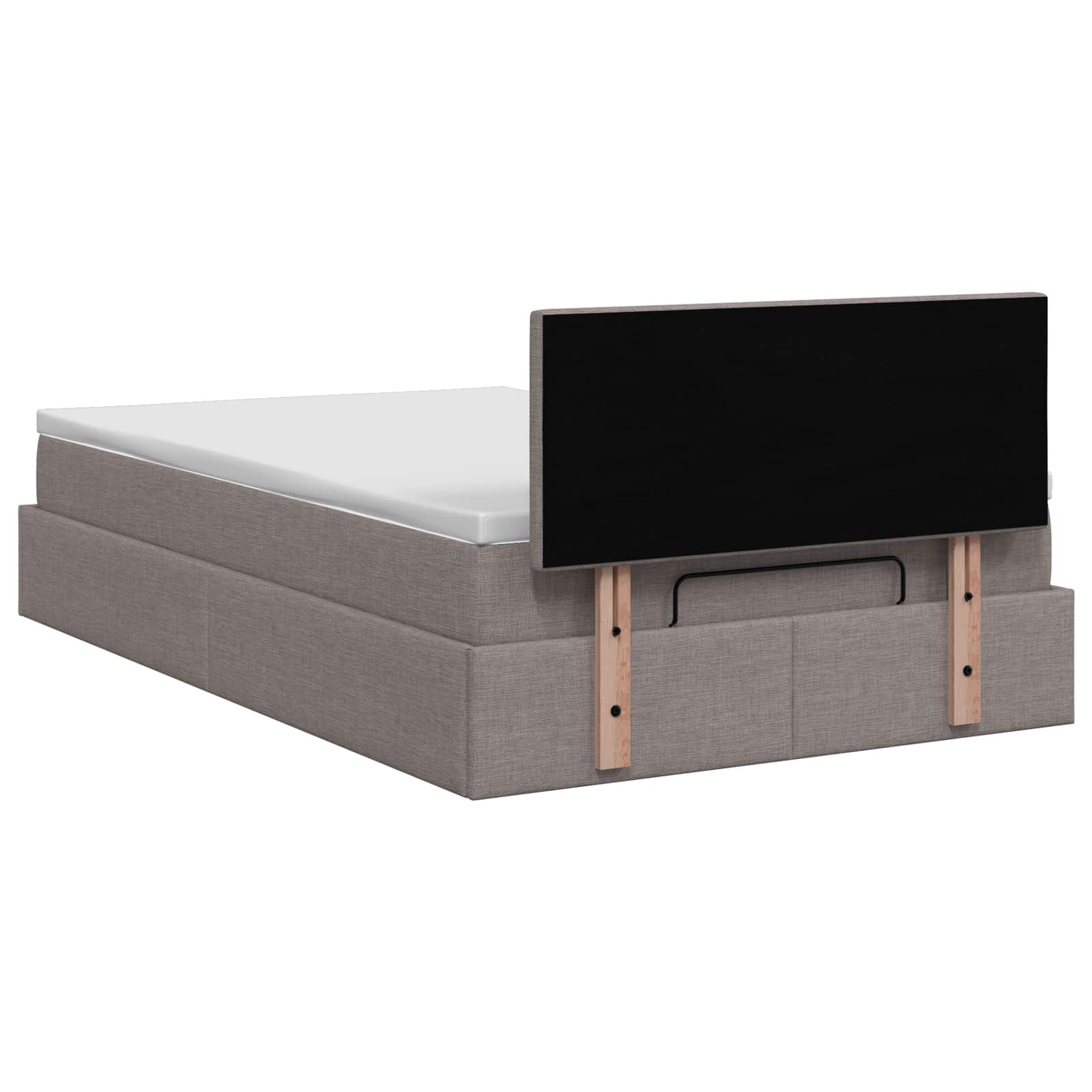 Κρεβάτι Ottoman με στρώμα με κεφαλάρι Taupe 120 x 200 cm Ύφασμα