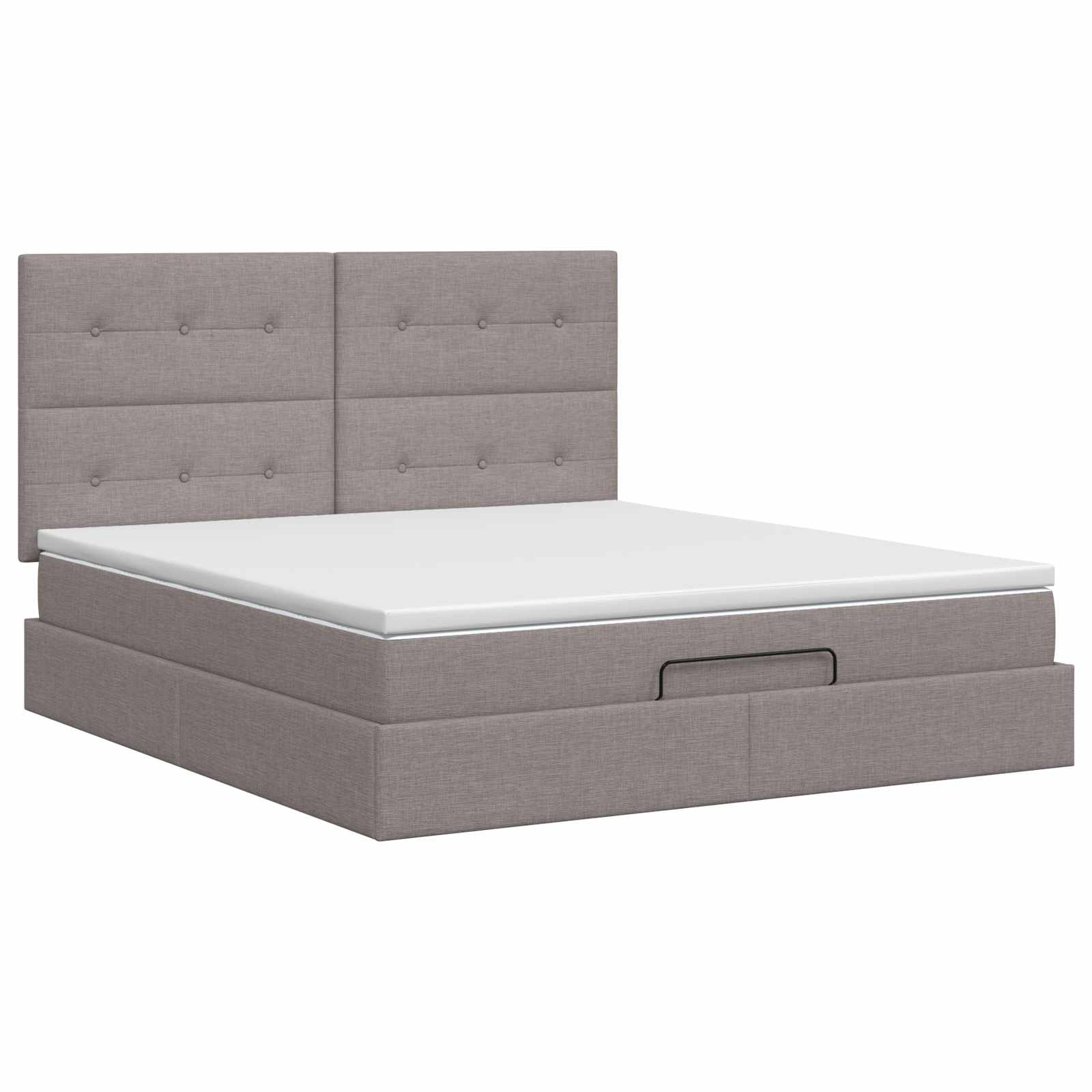 Κρεβάτι Ottoman με στρώμα με κεφαλάρι Taupe 160 x 200 cm Ύφασμα