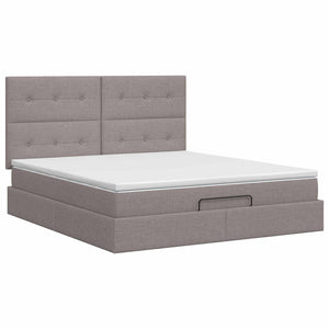Κρεβάτι Ottoman με στρώμα με κεφαλάρι Taupe 160 x 200 cm Ύφασμα