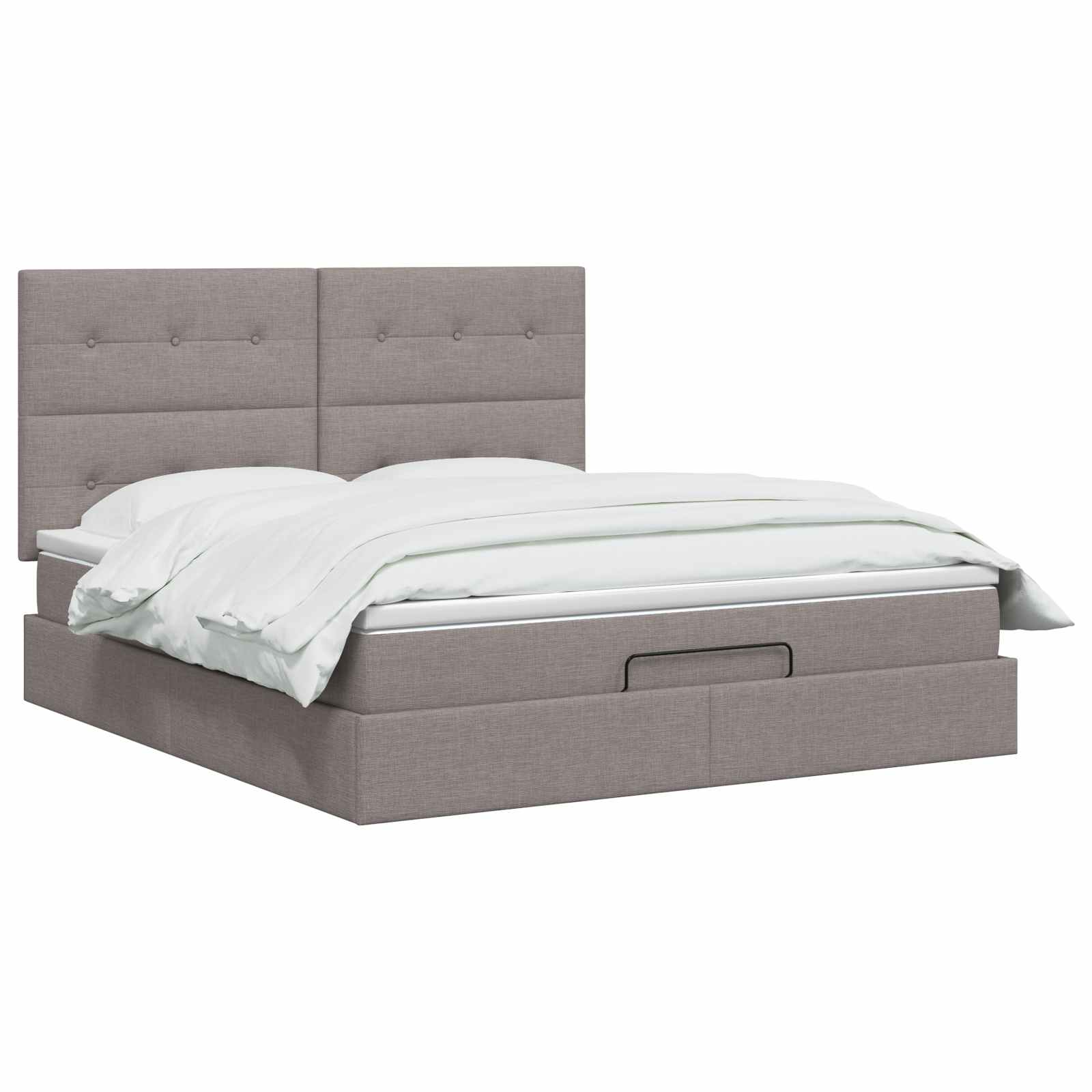 Κρεβάτι Ottoman με στρώμα με κεφαλάρι Taupe 160 x 200 cm Ύφασμα