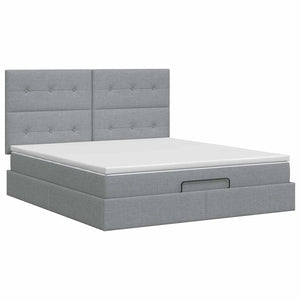 Κρεβάτι Ottoman με στρώμα Ανοιχτό γκρι 180 x 200 cm Ύφασμα