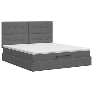 Κρεβάτι Ottoman με στρώμα Σκούρο Γκρι 180 x 200 cm Ύφασμα