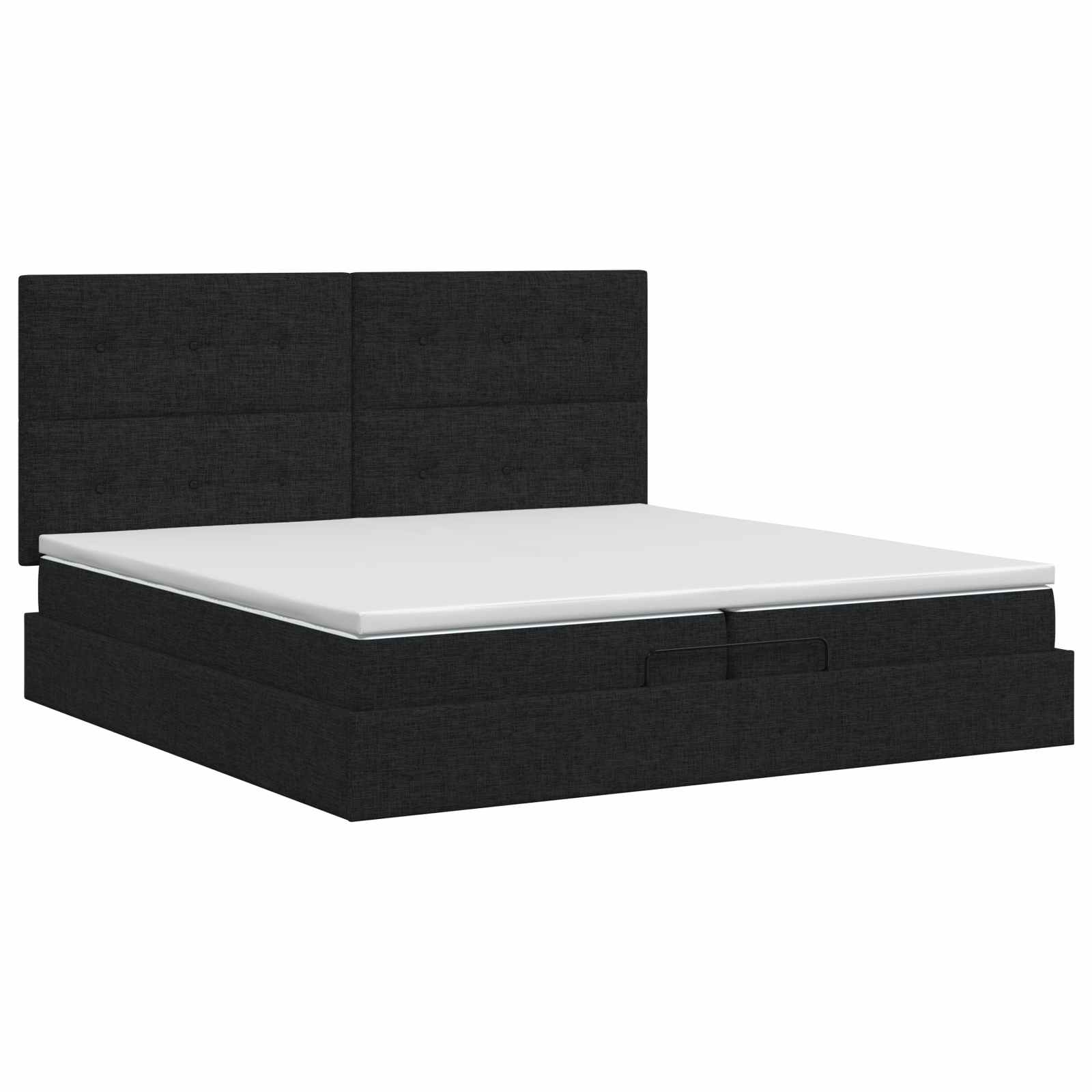 Κρεβάτι Ottoman με στρώμα με κεφαλάρι Μαύρο 200 x 200 cm Ύφασμα - Pakobazaar