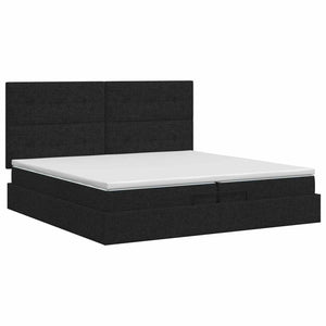 Κρεβάτι Ottoman με στρώμα με κεφαλάρι Μαύρο 200 x 200 cm Ύφασμα - Pakobazaar