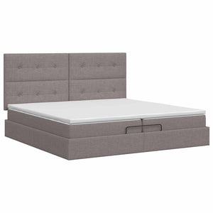 Κρεβάτι Ottoman με στρώμα με κεφαλάρι Taupe 200 x 200 cm Ύφασμα - Pakobazaar