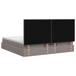 Κρεβάτι Ottoman με στρώμα με κεφαλάρι Taupe 200 x 200 cm Ύφασμα - Pakobazaar
