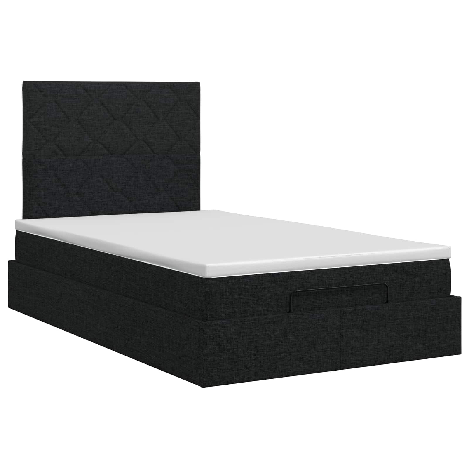 Κρεβάτι Ottoman με στρώμα με κεφαλάρι Μαύρο 120 x 190 cm Ύφασμα - Pakobazaar