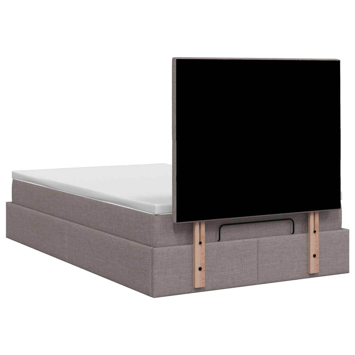 Κρεβάτι Ottoman με στρώμα με κεφαλάρι Taupe 120 x 190 cm Ύφασμα - Pakobazaar