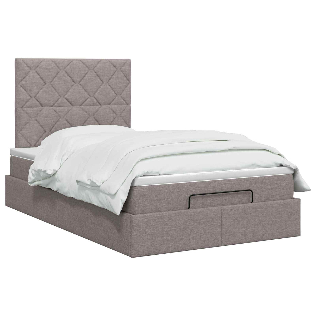 Κρεβάτι Ottoman με στρώμα με κεφαλάρι Taupe 120 x 190 cm Ύφασμα - Pakobazaar