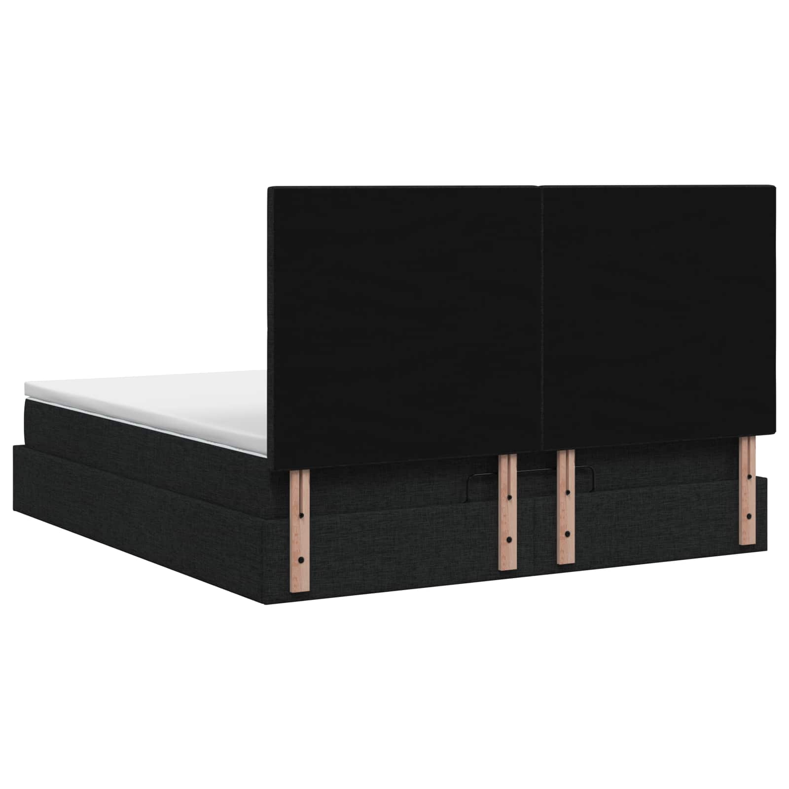 Κρεβάτι Ottoman με στρώμα με κεφαλάρι Μαύρο 140 x 200 cm Ύφασμα