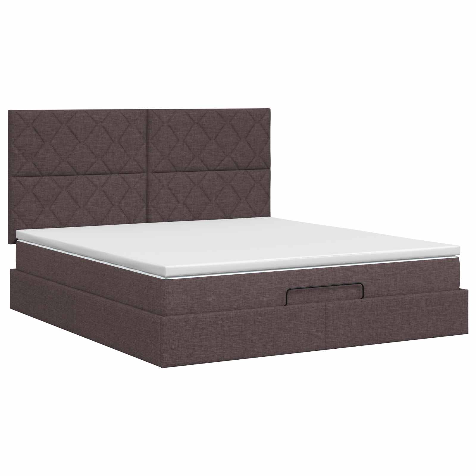 Κρεβάτι Ottoman με στρώμα Σκούρο Καφέ 140 x 200 cm Ύφασμα - Pakobazaar