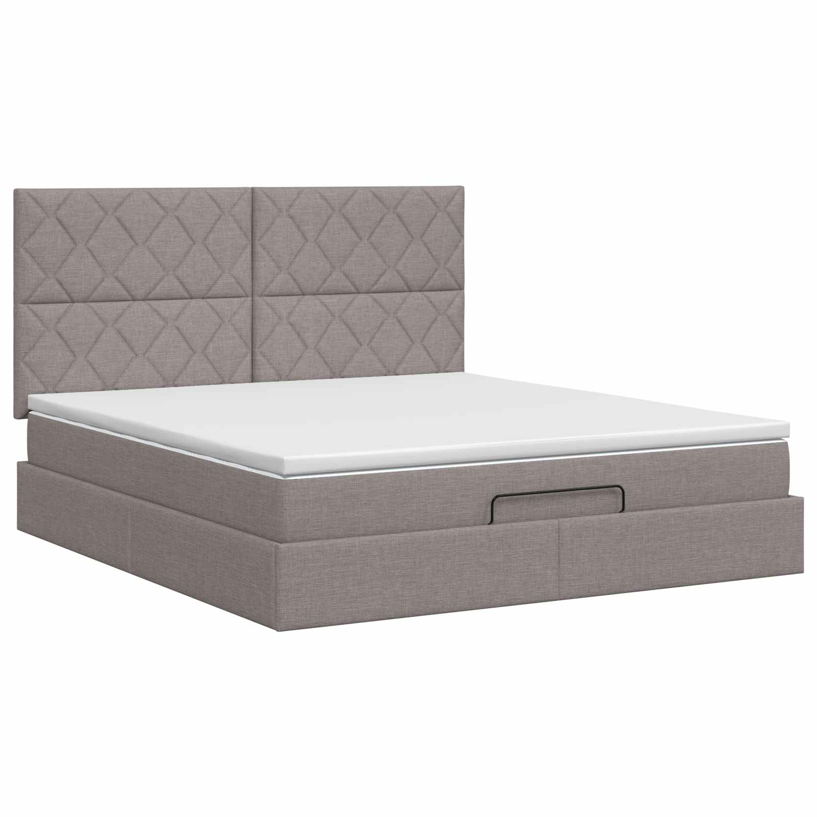 Κρεβάτι Ottoman με στρώμα με κεφαλάρι Taupe 140 x 200 cm Ύφασμα