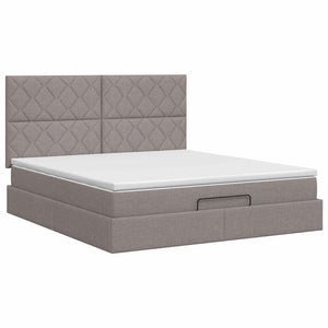 Κρεβάτι Ottoman με στρώμα με κεφαλάρι Taupe 140 x 200 cm Ύφασμα