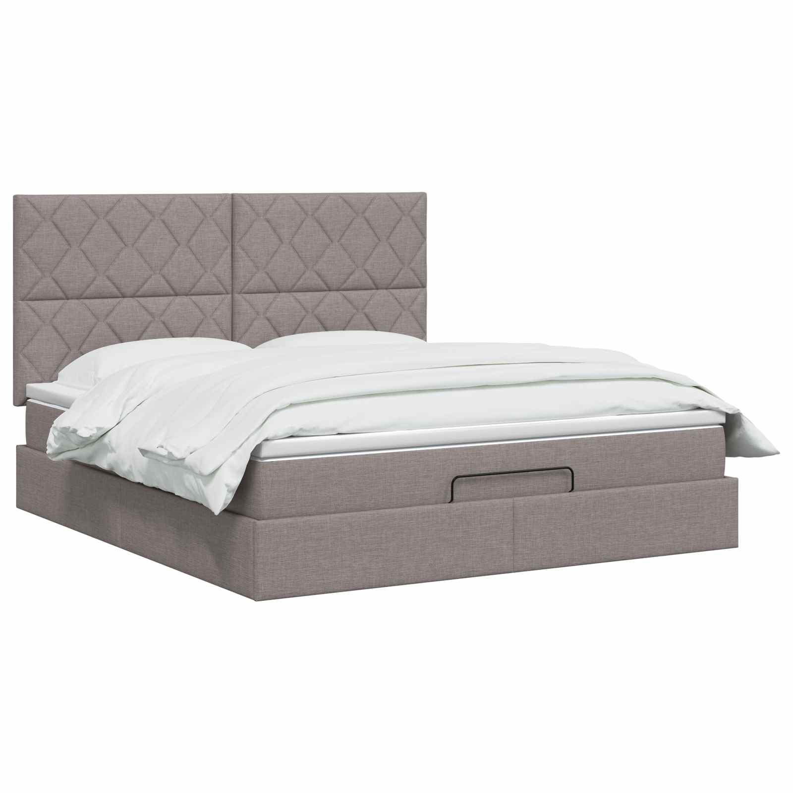 Κρεβάτι Ottoman με στρώμα με κεφαλάρι Taupe 160 x 200 cm Ύφασμα - Pakobazaar