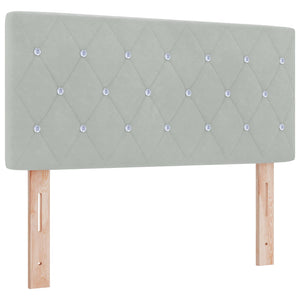 Κρεβάτι Ottoman με στρώμα Ανοιχτό γκρι 90 x 200 cm Βελούδο - Pakobazaar