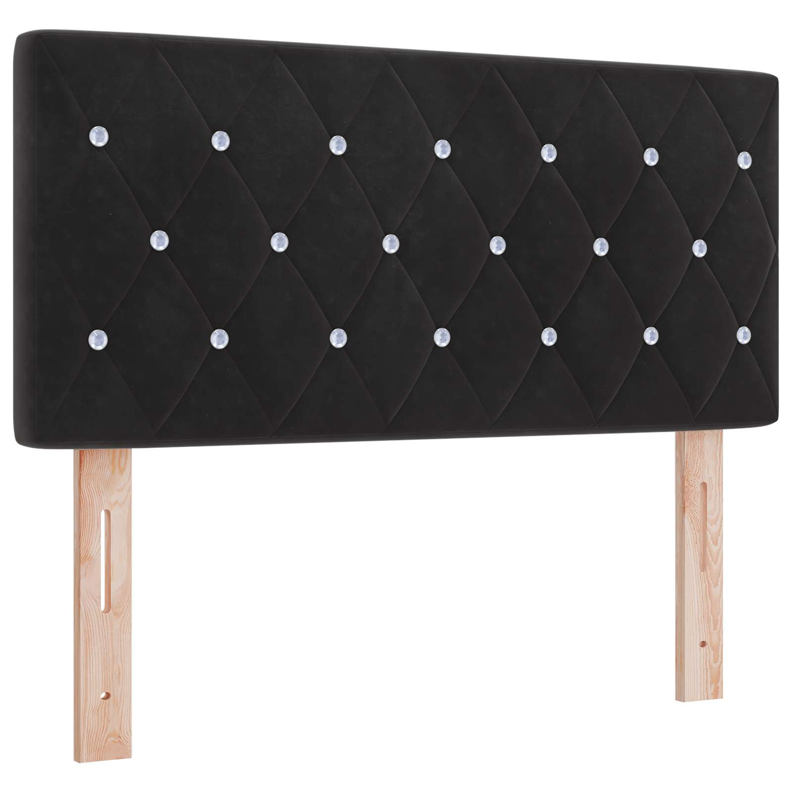Κρεβάτι Ottoman με στρώμα Μαύρο 100 x 200 cm Βελούδο
