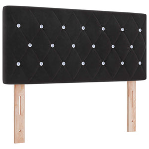 Κρεβάτι Ottoman με στρώμα Μαύρο 100 x 200 cm Βελούδο