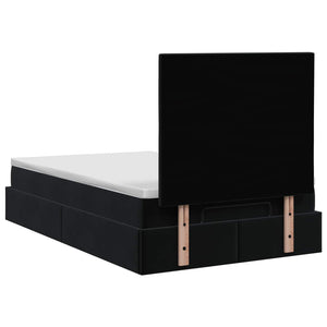 Κρεβάτι Ottoman με στρώμα Μαύρο 120 x 190 cm Βελούδο - Pakobazaar