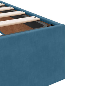Κρεβάτι Ottoman με στρώμα Σκούρο Μπλε 120 x 190 cm Βελούδο