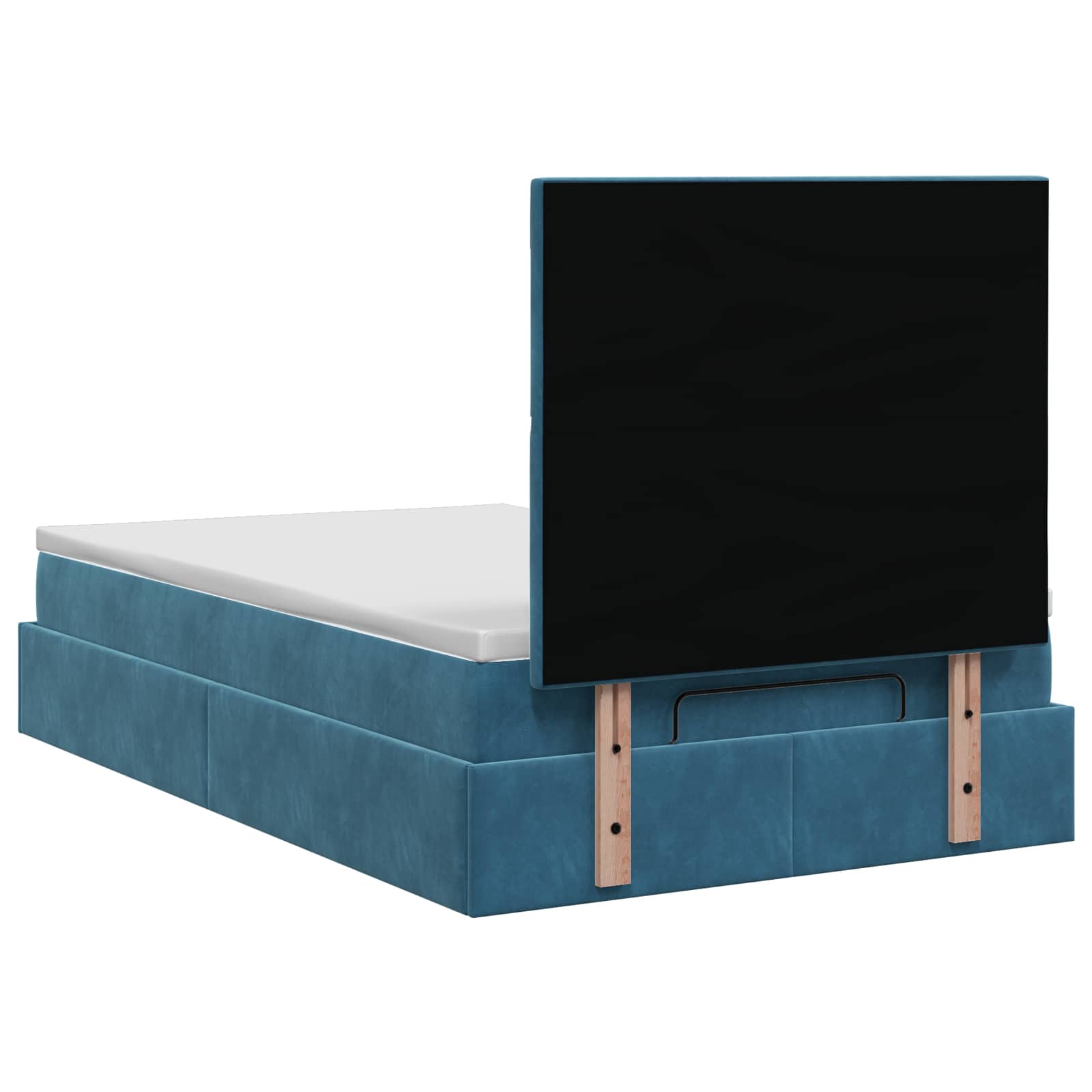 Κρεβάτι Ottoman με στρώμα Σκούρο Μπλε 120 x 190 cm Βελούδο