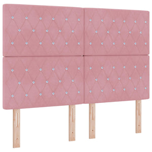 Κρεβάτι Ottoman με στρώμα με κεφαλάρι Ροζ 160 x 200 cm Βελούδο