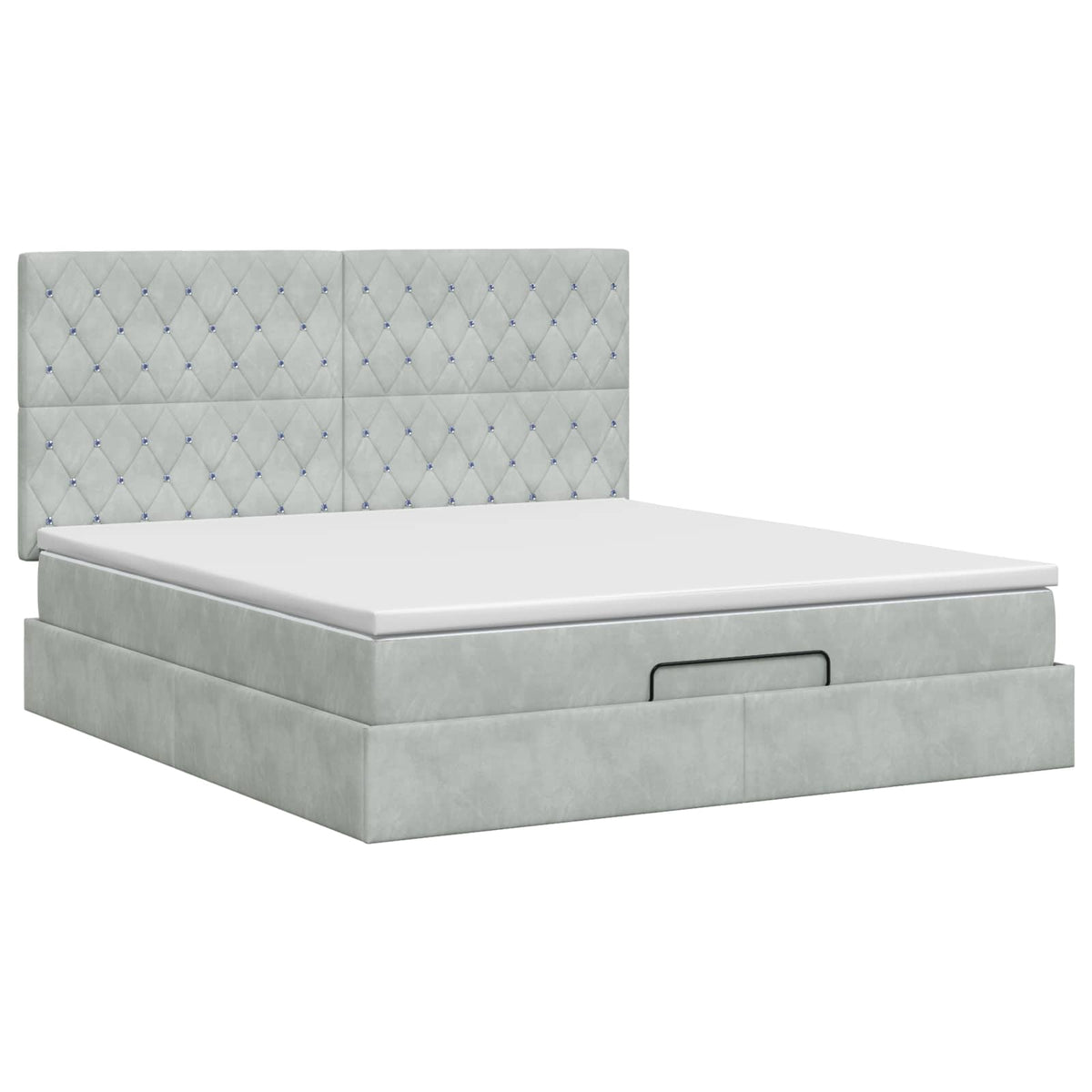 Κρεβάτι Ottoman με στρώμα Ανοιχτό γκρι 180 x 200 cm Βελούδο - Pakobazaar